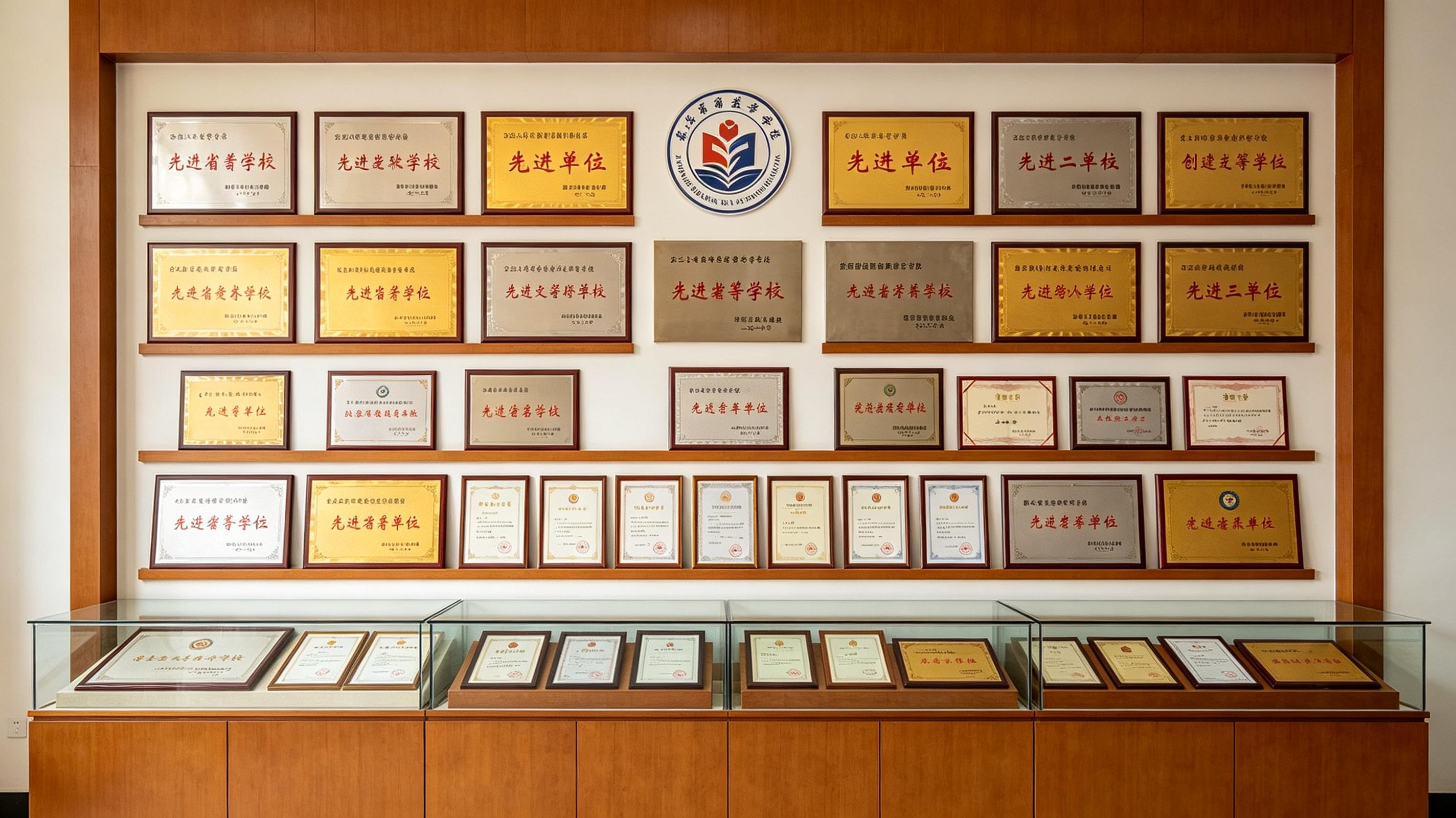 学校荣誉奖牌展示